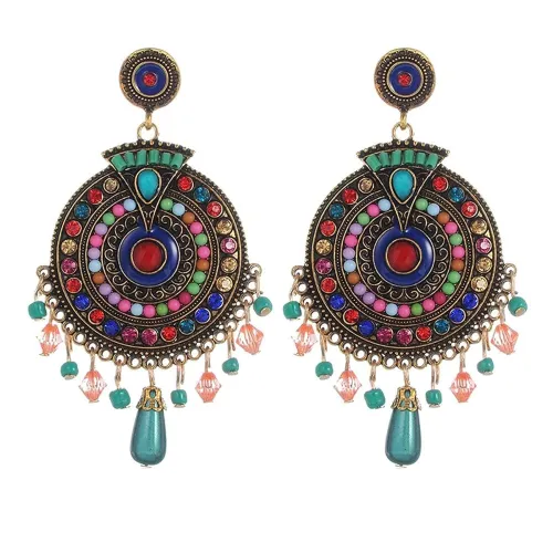 Image of YouBella Jewellery Bohemian Multi-Color Earrings 