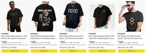 Image of Younshe mens tshirts Starting ₹183