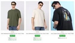 YOUSTA Men  Oversized Fit  T-Shirt Starting At ₹209