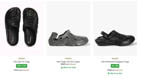 Image of Yousta Men's Clogs Starting at ₹112