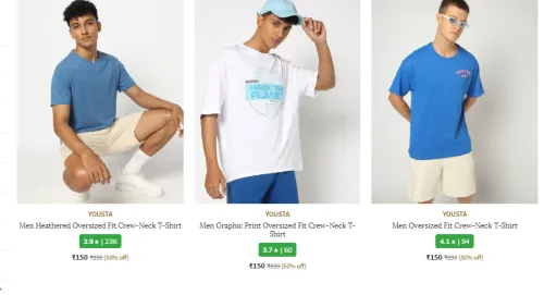 Image of Yousta Men T-shirt Minimum 50% Discount