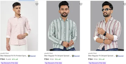 Image of Youth First Casual Shirts Starting at ₹194
