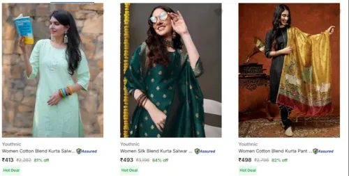 Image of Youthnic Womens Ethnic Sets Minimum 80% Off 