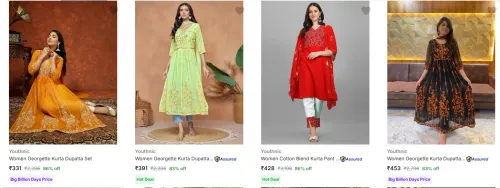 Image of Youthnic Women's Ethnic Sets upto 86% Discount