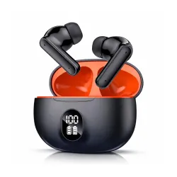 YOYO PODS TWS Earbuds with Battery Display, BT 5.3+ENC Wireless Headphone, Upto 36Hrs Playtime, Quick Pairing, Immersive Sound, Touch Control, Fast Charging, IPX4 & Voice Assistance(Black)