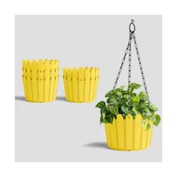 YUCCABE ITALIA SHERA Hanging Fence 8 INCH Planter Pot Plastic Flower Hanging Pots for Home Decoration