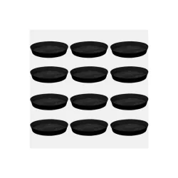 YUCCABE ITALIA SHERA 9.5 INCH Round Planter Plate Pack of 12 Saucer for Indoor Outdoor Plants Durable Plastic Tray Set P