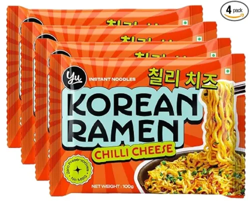 Image of Yu Foodlabs Chilli Cheese Korean Ramen - Pack of 4
