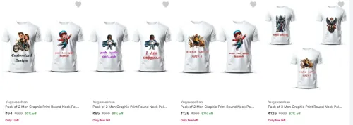 Image of Yugavaeshan Mens T Shirts Starting @ ₹64