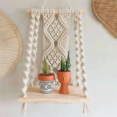 Image of Yumna Creation Macrame Plant Shelf