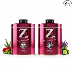 Z magnetism for men Classic Deodorizing Talcum Powder for Men | Signature Woody & Musky Fragrance | Fights Body Odor & Ensures Long Lasting Freshness | Suitable for All Skin Types - 200g