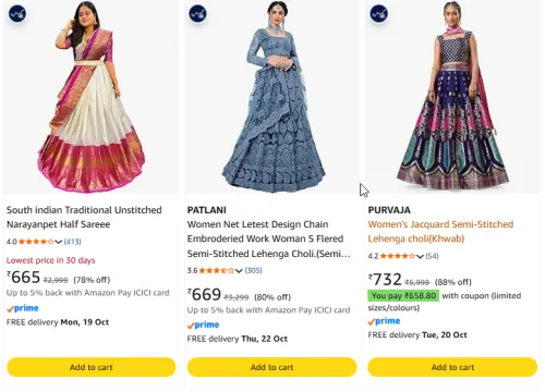 Image of Zaalima Fashion Lehenga Choli at minimum 78% Discount