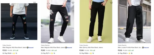 Image of Zaba Denim Men's Jeans at minimum 70% Discount