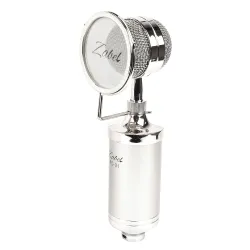 Zabel Condenser Microphone With Shock Mount And Pop Filter - Silver