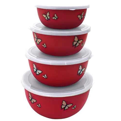 Image of Zaib Stainless Steel Microwave Safe Euro Mixing Bowl Set with Lid