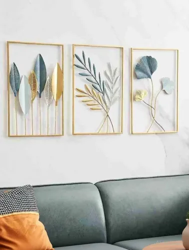 Image of Zanaat Gold Leaf Metal Wall Decor 
