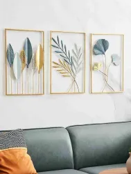 Zanaat Gold Leaf Metal Wall Decor For Office, Bedroom (17x11, inc...more
