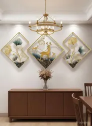 Zanaat Metal Deer Wall Art Pack of 3 (15 inch X 15 inch, Multicolor)