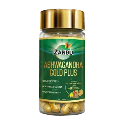 ZANDU Ashwagandha Gold PlusIReduces Stress & Cortisol