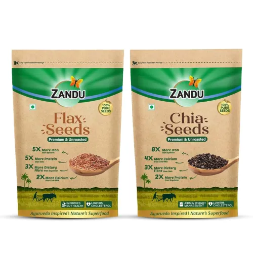 Image of Zandu Chia Seeds and Flax Seeds- 200GM