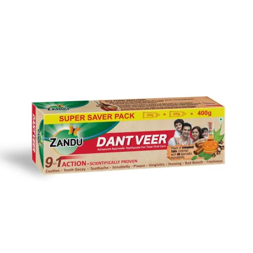 Image of Zandu Dantveer, 400g Ayurvedic toothpaste 
