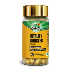 Zandu Vitality Booster Capsule, With Goodness of Ashwagandha, Safed Musli, Gokshur, Shuddha Shjilajit, Helps to Boost En