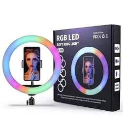 ZAPIO RGB Ring Light for YouTube | Photo-Shoot | Video Shoot | Live Stream | Reels | Makeup & Vlogging