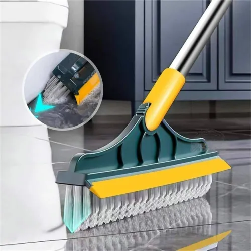 Image of ZARQITO 2-in-1 Bathroom Cleaning Brush with Long Handle