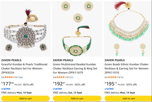 Image of Zaveri Pearl Necklace For Women Upto 95% Discount 