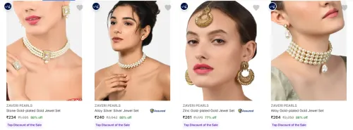 Image of ZAVERI PEARLS Jewellery Sets upto 88% Discount