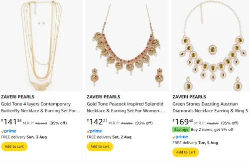 Image of ZAVERI PEARLS Women's jewellery Upto 95% Discount