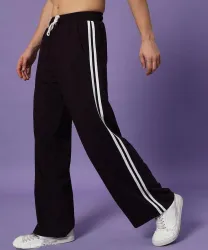 zazbi&nbsp;Men Striped Black Track Pants