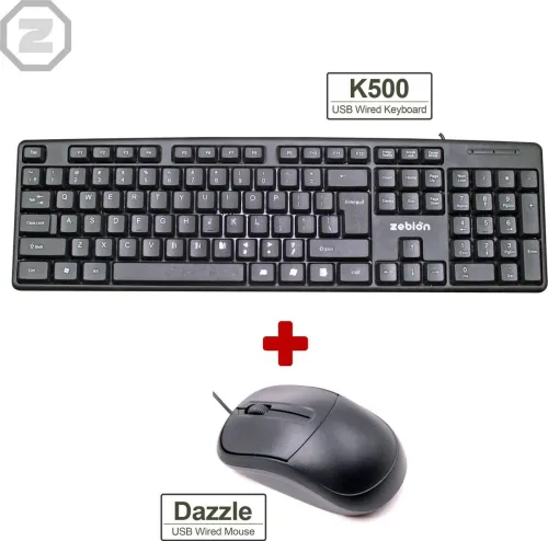Image of zebion K500 Keyboard +Dazzle Mouse Wired (Combo)