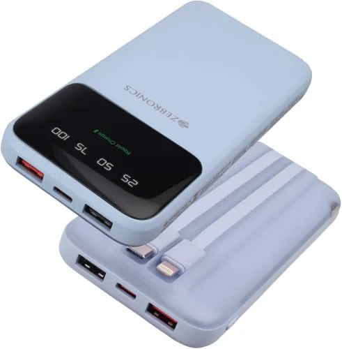 Image of ZEBRONICS 10000 mAh 20 W Slim Power Bank 