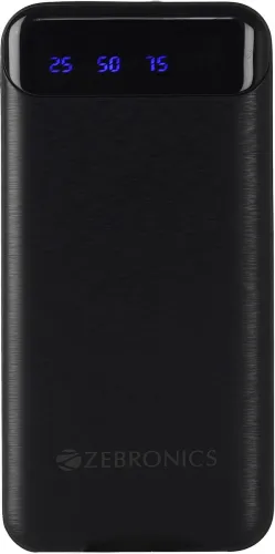 Image of ZEBRONICS 10000 mAh 12 W Slim Power Bank (Black, Lithium Polymer, Power Delivery 3.0 for Mobile, Tablet)