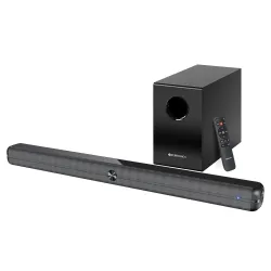 ZEBRONICS 120 Watts Soundbar, Home Theatre, Dual Racetrack Drivers Soundbar, 13.33cm Subwoofer, HDMI ARC, Bluetooth v5.1
