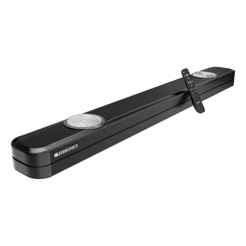 Image of ZEBRONICS 130W Soundbar, Dual 7.62cm Subwoofers, Dual Drivers, BTv5.0, HDMI ARC, Optical, USB, AUX, LED Display, Remote 