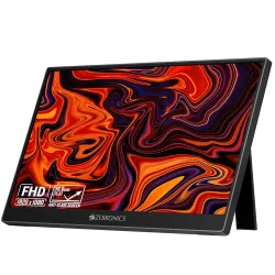 Zebronics 15.6” Portable Monitor, FHD 1080p, 60° Adjustable Stand, 16:9 Aspect Ratio, 250Nits, 16.7M Colors, Type-C PD I