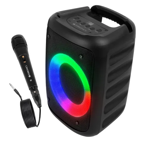Image of ZEBRONICS 20W Portable Bluetooth Speaker Upto 5Hrs Playback 6.3mm Mic Input