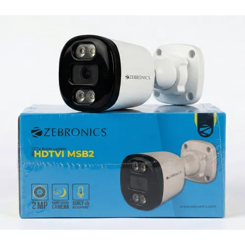 Image of ZEBRONICS 2MP Color View Bullet Camera with Built-in Mic Night Vision with Color