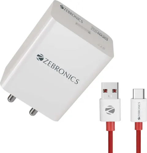 Image of ZEBRONICS 30 W Supercharge 3.25 A Wall Charger for Mobile with Detachable Cable (White, Cable Included)