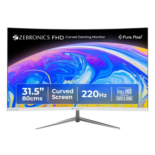 Image of Zebronics 31.5 Inch FHD Curved Gaming Monitor with 220Hz HDMI & DP Port