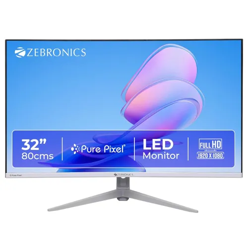 Image of Zebronics 32Inch FHD Curved Gaming Monitor, 250 nits, 100Hz, 1080p, 16.7M Colors, USB, HDMI/VGA Dual Input, Built-in Spe