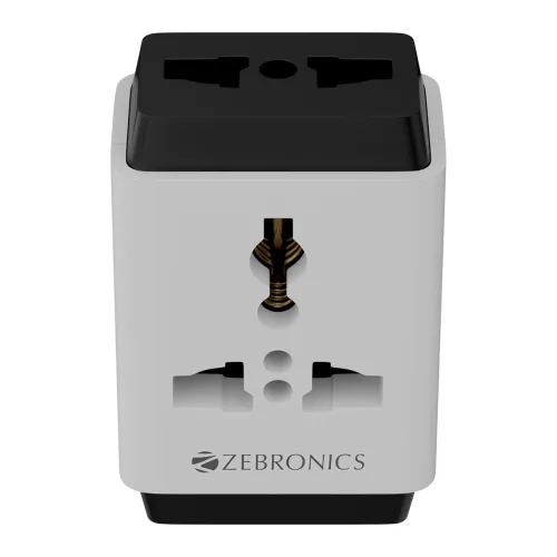 Image of Zebronics 3 Pin Multiplug Travel Adapter With Universal Socket | 1440 Watts | 6 Amps | Compact & Durable Converter Plug 