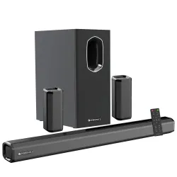 Zebronics 400 Watts Soundbar, 5.1 CH, Dual Rear Satellites, Triple Driver Soundbar, 6.5\ Subwoofer,Bluetooth
