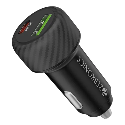 Image of Zebronics 48W Car Charger with Dual Output for Smartphones iPhones Tablets Earbuds 