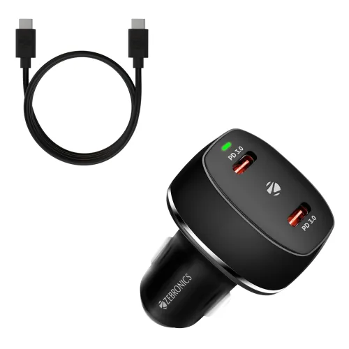 Image of Zebronics 60W Dual Type-C Car Charger