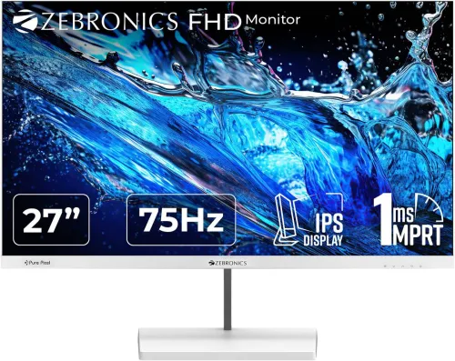 Image of ZEBRONICS 68.58 cm (27 inch) Full HD LED Backlit VA Panel with 300 Nits Brightness, 16:9 Aspect Ratio .