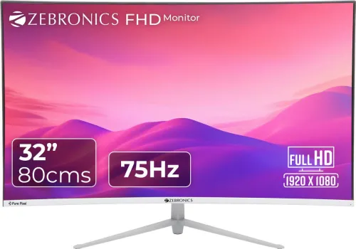 Image of ZEBRONICS 81.28 cm (32 inch) Curved Full HD VA Panel Wall Mountable Monitor (ZEB -AC32FHD LED)