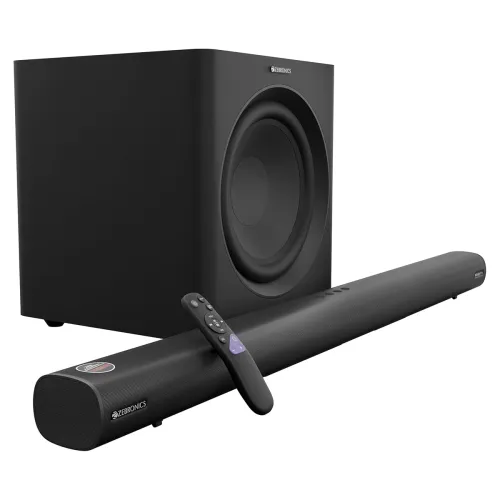 Image of Zebronics 900 Watts Soundbar, 7.1.2 CH, Dolby Atmos, 12inch Wireless Subwoofer, Home Theatre, Bluetooth v5.3, TV eARC, O